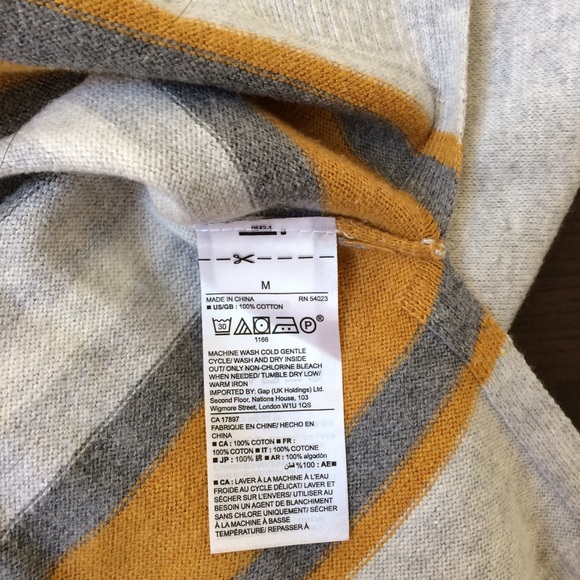 Gap sweater with grey/yellow/white stripes M - Picture 4 of 8